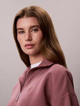 Sudadera de felpa con cremallera de un cuarto y Monogram