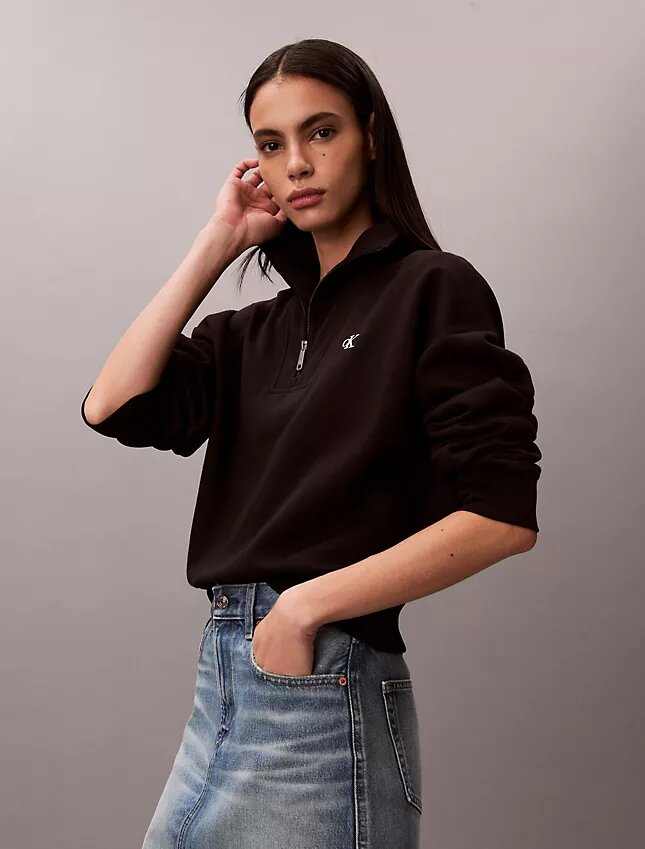 Sudadera de felpa con cremallera de un cuarto y Monogram Sudadera de felpa con cremallera de un cuarto y Monogram