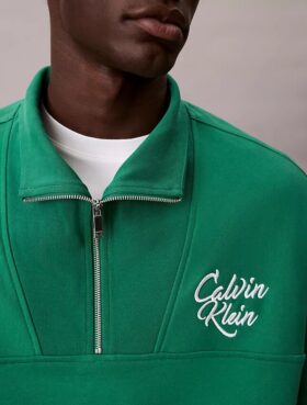 Sudadera de felpa premium con cremallera de un cuarto y corte holgado