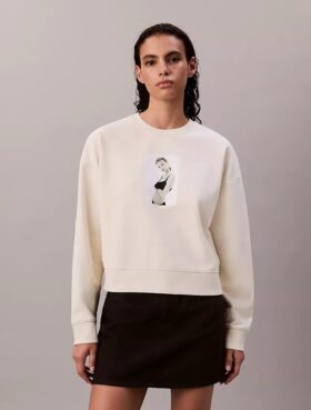 Sudadera holgada con estampado de Kate Moss