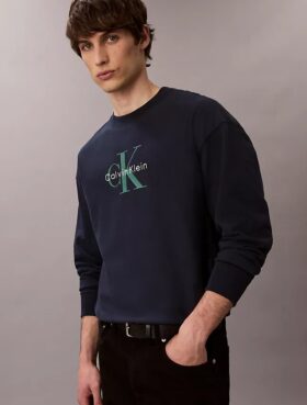 Sudadera holgada de felpa de primera calidad con logotipo Monogram
