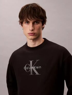 Sudadera holgada de felpa de primera calidad con logotipo Monogram