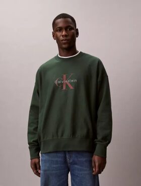 Sudadera holgada de felpa de primera calidad con logotipo Monogram