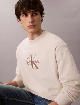 Sudadera holgada de felpa de primera calidad con logotipo Monogram