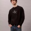 Sudadera holgada de felpa de primera calidad con logotipo Monogram