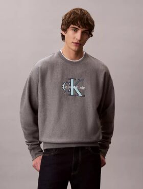 Sudadera holgada de felpa de primera calidad con Monólogo