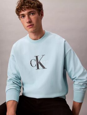 Sudadera holgada de felpa premium con logotipo Monogram