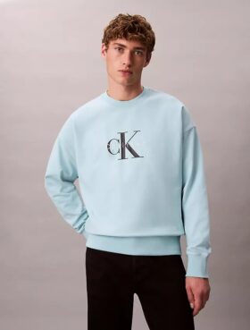 Sudadera holgada de felpa premium con logotipo Monogram