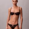 Sujetador balconette Unlined de encaje geométrico negro CK Black