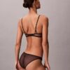 Sujetador balconette Unlined de encaje geométrico negro CK Black