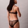 Sujetador balconette Unlined de encaje geométrico negro CK Black