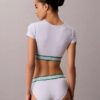 Sujetador Bralette de algodón y Modal a rayas con forro ligero Sujetador Bralette de algodón y Modal a rayas con forro ligero