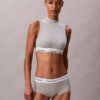 Sujetador Bralette sin tirantes con cuello alto, ligeramente forrado, de algodón y Modal