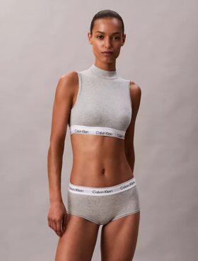 Sujetador Bralette sin tirantes con cuello alto, ligeramente forrado, de algodón y Modal