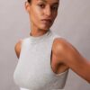 Sujetador Bralette sin tirantes con cuello alto, ligeramente forrado, de algodón y Modal