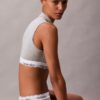 Sujetador Bralette sin tirantes con cuello alto, ligeramente forrado, de algodón y Modal