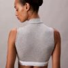 Sujetador Bralette sin tirantes con cuello alto, ligeramente forrado, de algodón y Modal