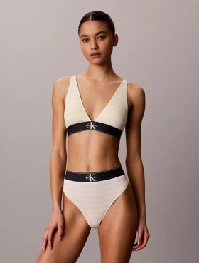 Sujetador Bralette triangular elástico de Microfiber con Monogram gráfico y forro ligero Sujetador Bralette triangular elástico de Microfiber con Monogram gráfico y forro ligero