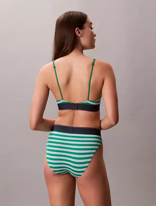Sujetador Bralette triangular elástico de Microfiber con Monogram gráfico y forro ligero Sujetador Bralette triangular elástico de Microfiber con Monogram gráfico y forro ligero