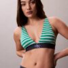 Sujetador Bralette triangular elástico de Microfiber con Monogram gráfico y forro ligero Sujetador Bralette triangular elástico de Microfiber con Monogram gráfico y forro ligero