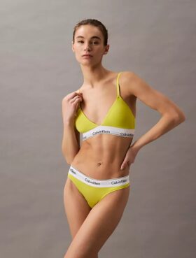 Sujetador de Bralette triangular ligeramente forrado de algodón Modal Icon