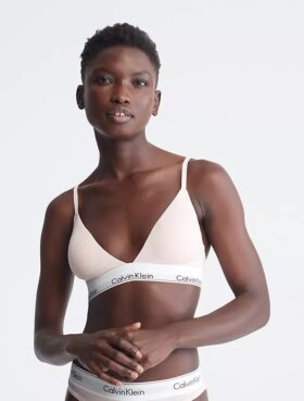 Sujetador de Bralette triangular ligeramente forrado de algodón Modal Icon