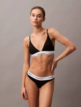 Sujetador de Bralette triangular ligeramente forrado de algodón Modal Icon