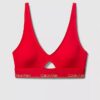 Sujetador de Bralette triangular ligeramente forrado de algodón Modal Icon