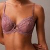 Sujetador de cobertura total Unlined de encaje elástico sensual Sujetador de cobertura total Unlined de encaje elástico sensual