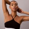 Sujetador halter Unlined de algodón y Modal Icon