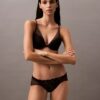 Sujetador plonge de encaje floral negro CK Black