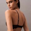 Sujetador plonge de encaje floral negro CK Black
