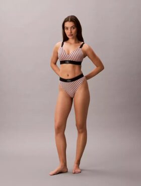 Tanga elástica de microfibra con monograma gráfico