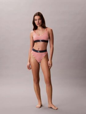 Tanga elástica de microfibra con monograma gráfico