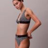 Tanga elástica de microfibra con monograma gráfico