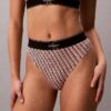 Tanga elástica de microfibra con monograma gráfico