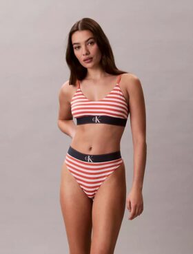Tanga elástica de microfibra con monograma gráfico