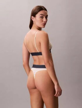 Tanga elástica de microfibra con monograma gráfico