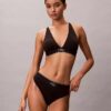 Tanga elástica de microfibra con monograma gráfico Tanga elástica de microfibra con monograma gráfico