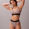 Tanga elástica de microfibra con monograma gráfico