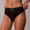 Tanga elástica de microfibra con monograma gráfico Tanga elástica de microfibra con monograma gráfico