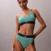Tanga elástica de microfibra con monograma gráfico Tanga elástica de microfibra con monograma gráfico