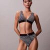 Tanga elástica de microfibra con monograma gráfico