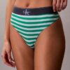 Tanga elástica de microfibra con monograma gráfico Tanga elástica de microfibra con monograma gráfico