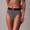 Tanga elástica de microfibra con monograma gráfico