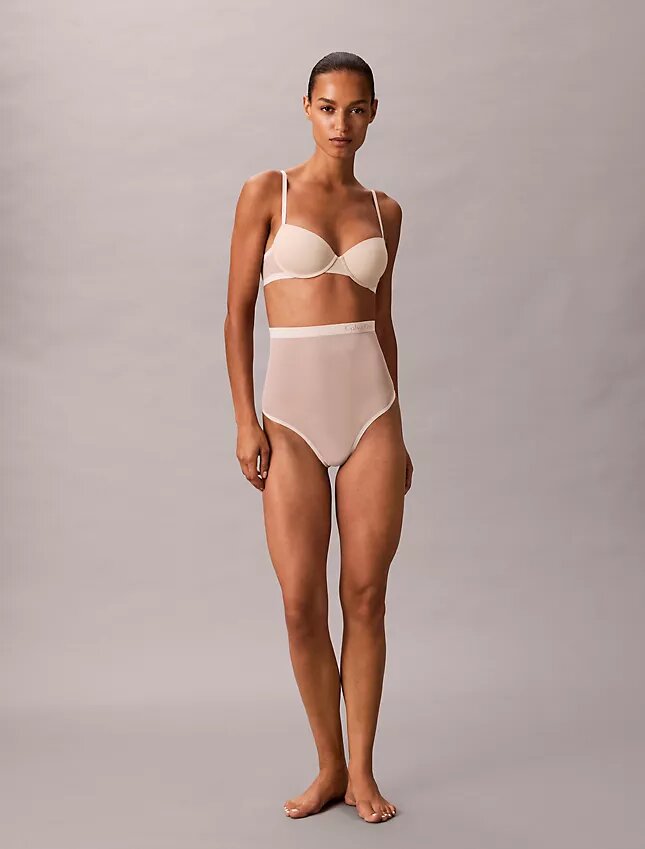 Thong de cintura alta de malla minimalista Thong de cintura alta de malla minimalista