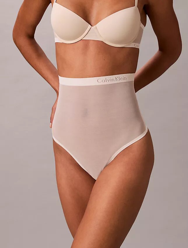 Thong de cintura alta de malla minimalista Thong de cintura alta de malla minimalista