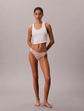 Thong de encaje con logotipo Icon