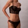 Thong de encaje floral negro de CK Black Thong de encaje floral negro de CK Black