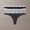 Thong de talle bajo con logotipo Icon, paquete de 3